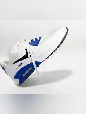 Nike Air Max 90 Spikeless Golf Shoes White Blue And Black Size 11